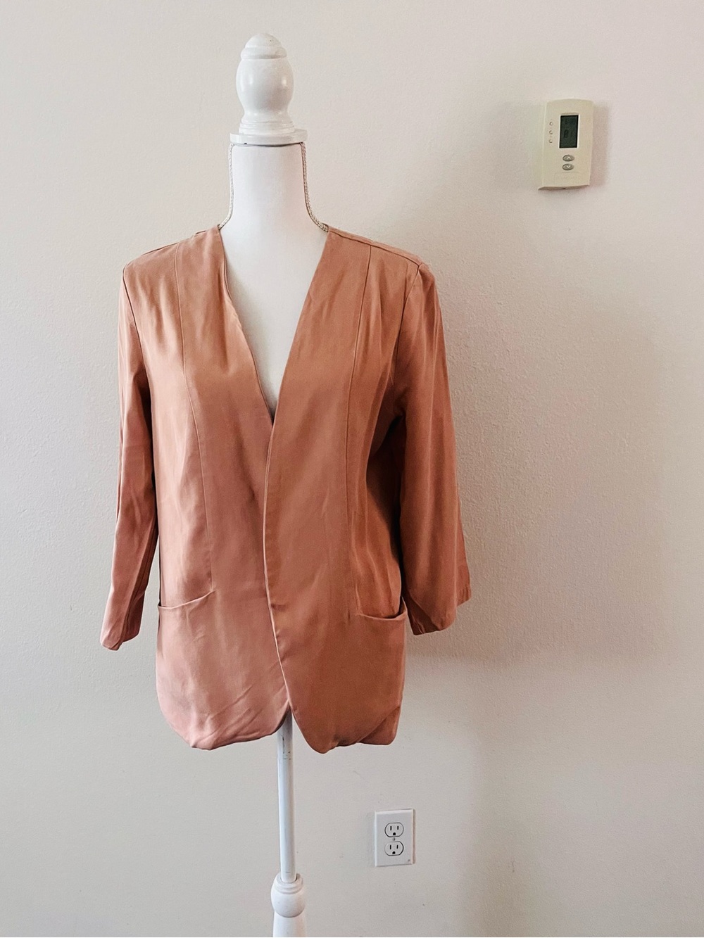 Harlowe & Graham Open-Front Blazer in Dusty Rose